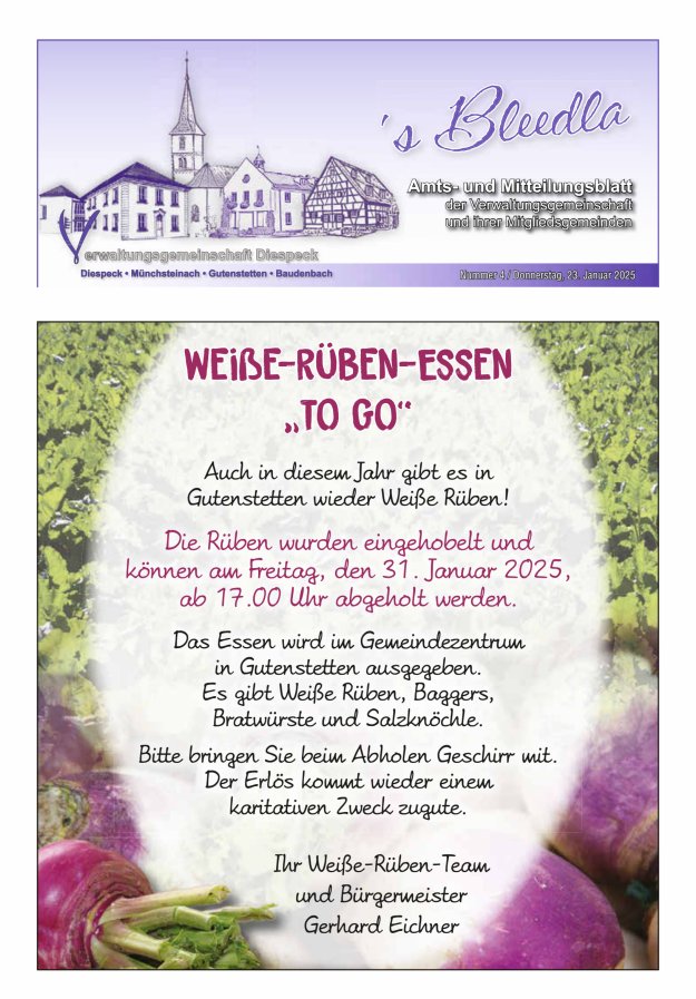 Amts- und Mitteilungsblatt VGem Diespeck Titelblatt 04/2025