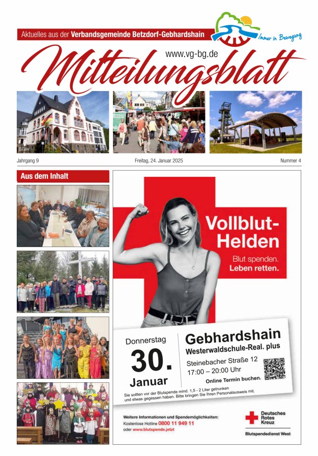 Aktuelles aus der VG Betzdorf-Gebhardshain Ausgabe Gebhardshain Titelblatt 04/2025