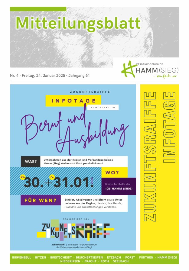 Mitteilungsblatt Hamm (Sieg) Titelblatt 04/2025