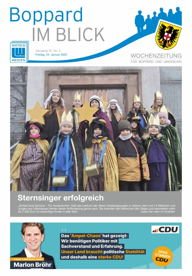 Boppard im Blick - Heimatzeitung für die Stadt Boppard Titelblatt 04/2025