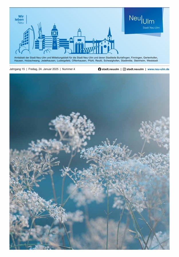 Amtsblatt der Stadt Neu-Ulm und Mitteilungsblatt für die Stadt Neu-Ulm Titelblatt 04/2025