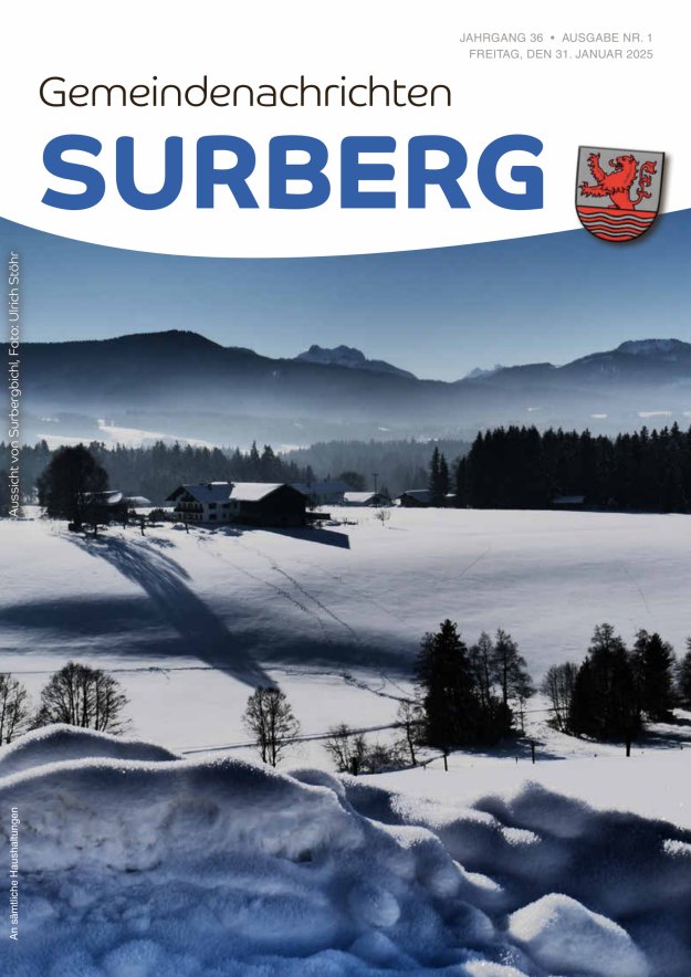 Gemeindenachrichten Surberg Titelblatt 01/2025