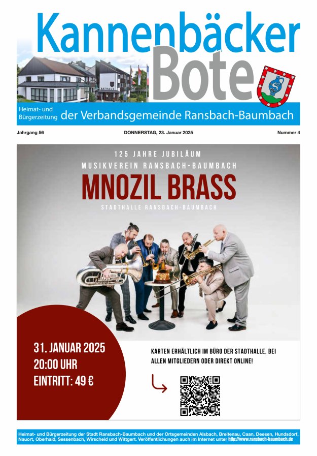 Kannenbäcker-Bote der Verbandsgemeinde Ransbach-Baumbach Titelblatt 04/2025