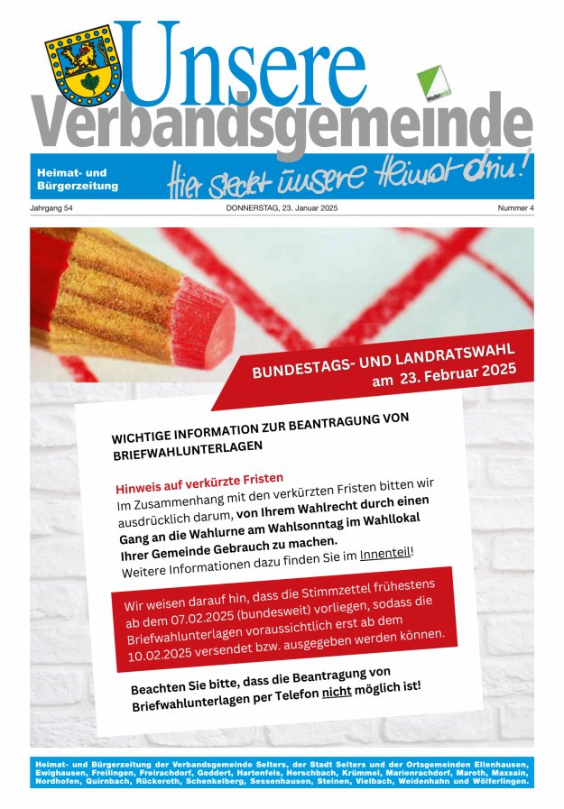 Unsere Verbandsgemeinde Selters Ww Titelblatt 04/2025