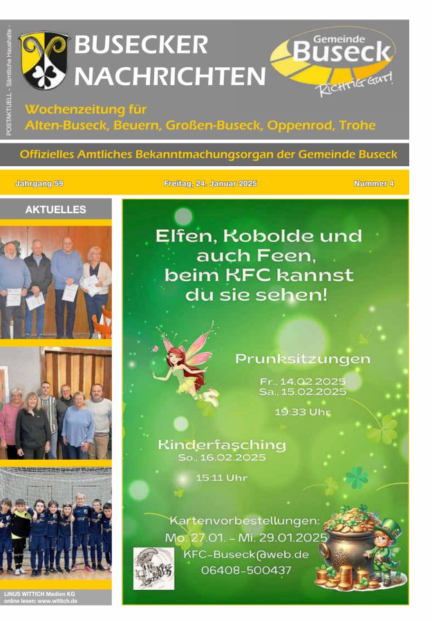 Busecker Nachrichten Titelblatt 04/2025