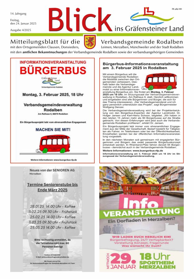 Blick ins Gräfensteiner Land VG Rodalben Titelblatt 04/2025