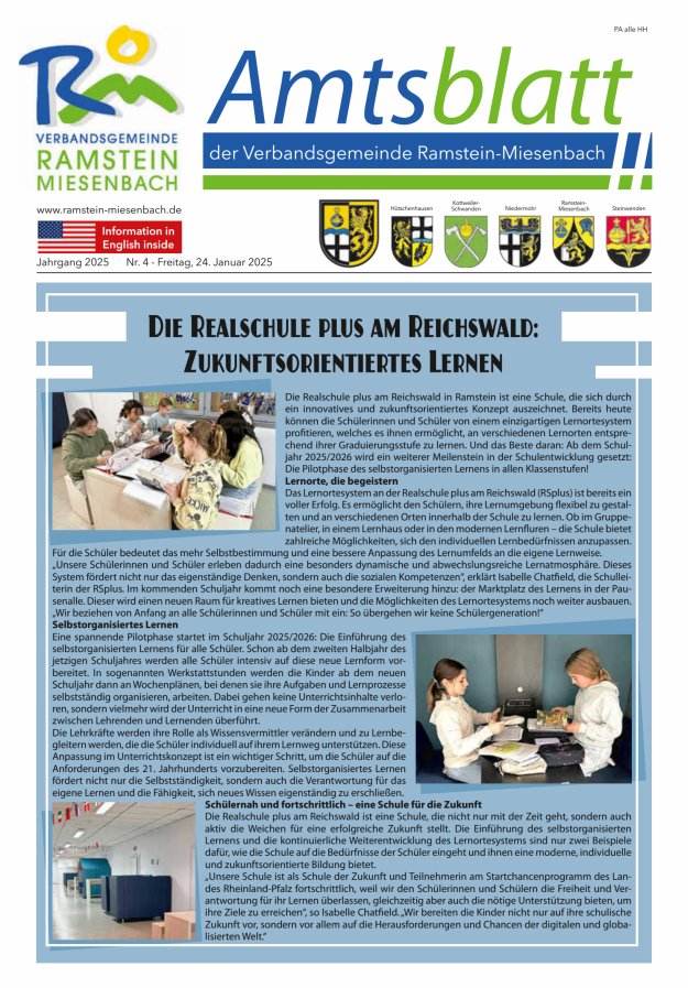 Amtsblatt VG Ramstein-Miesenbach Titelblatt 04/2025