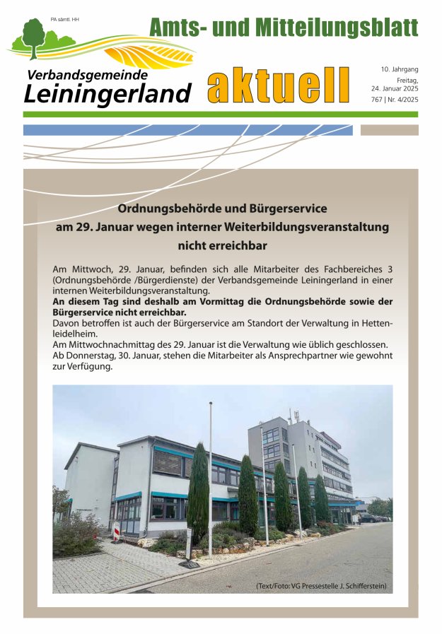 VG Leiningerland aktuell Titelblatt 04/2025