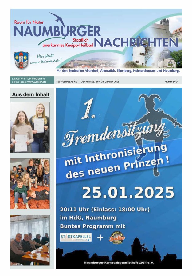 Naumburger Nachrichten Titelblatt 04/2025