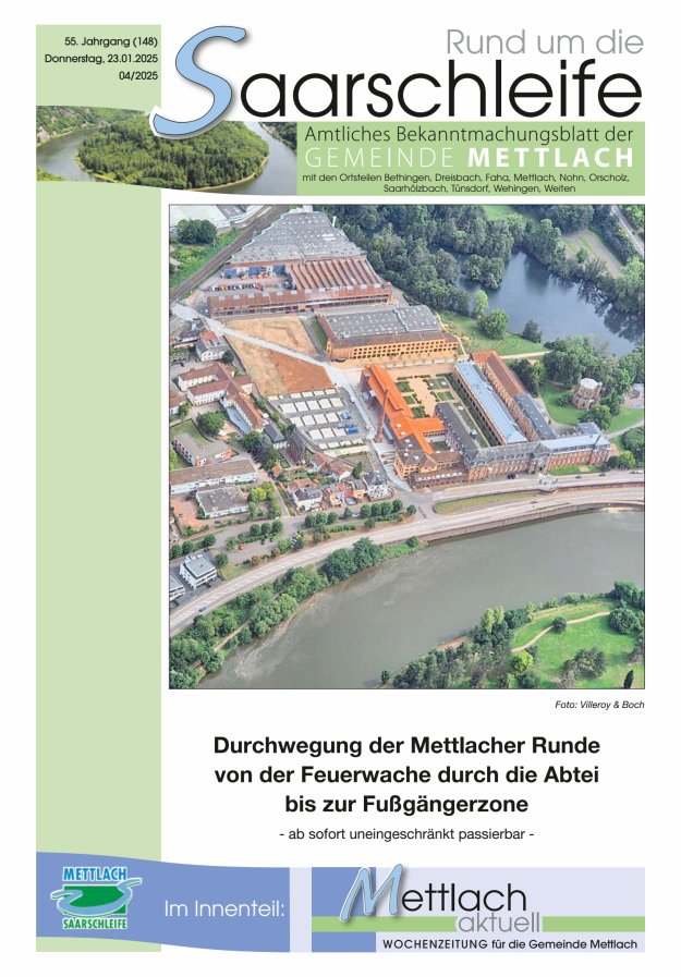 Rund um die Saarschleife Gemeinde Mettlach Titelblatt 04/2025
