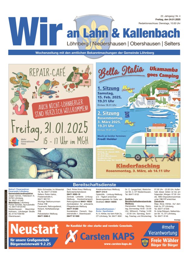 Amtliches Mitteilungsblatt der Gemeinde Löhnberg Titelblatt 04/2025