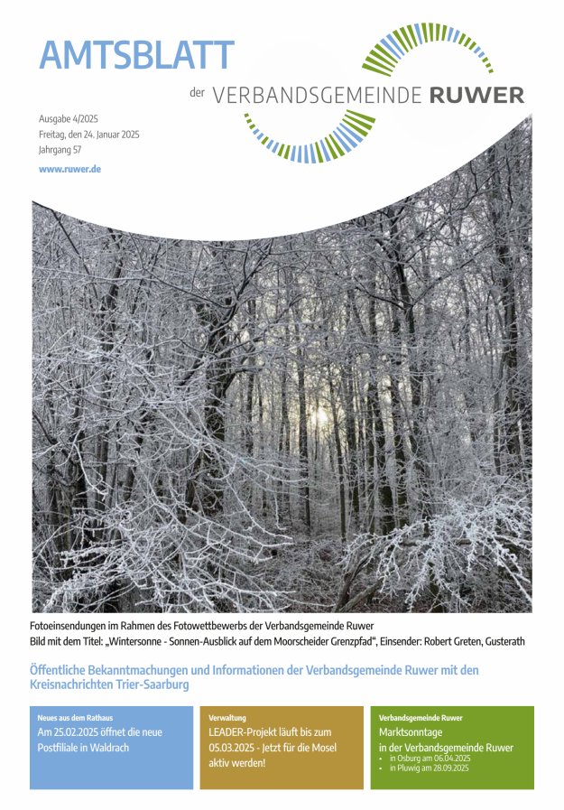 Amtsblatt VG Ruwer Titelblatt 04/2025