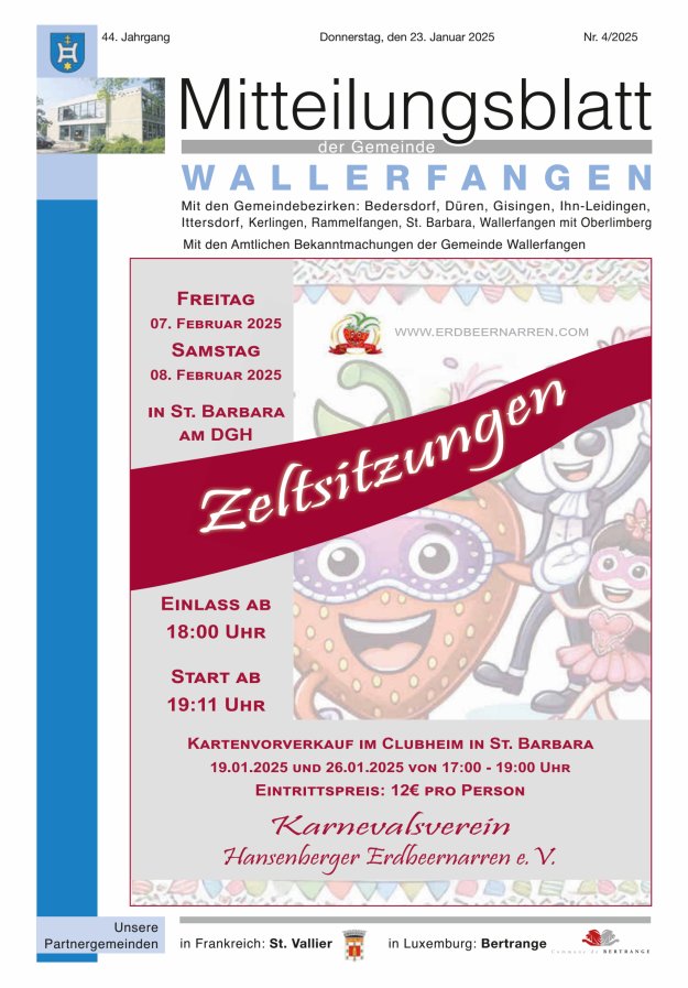 Mitteilungsblatt Gemeinde Wallerfangen Titelblatt 04/2025