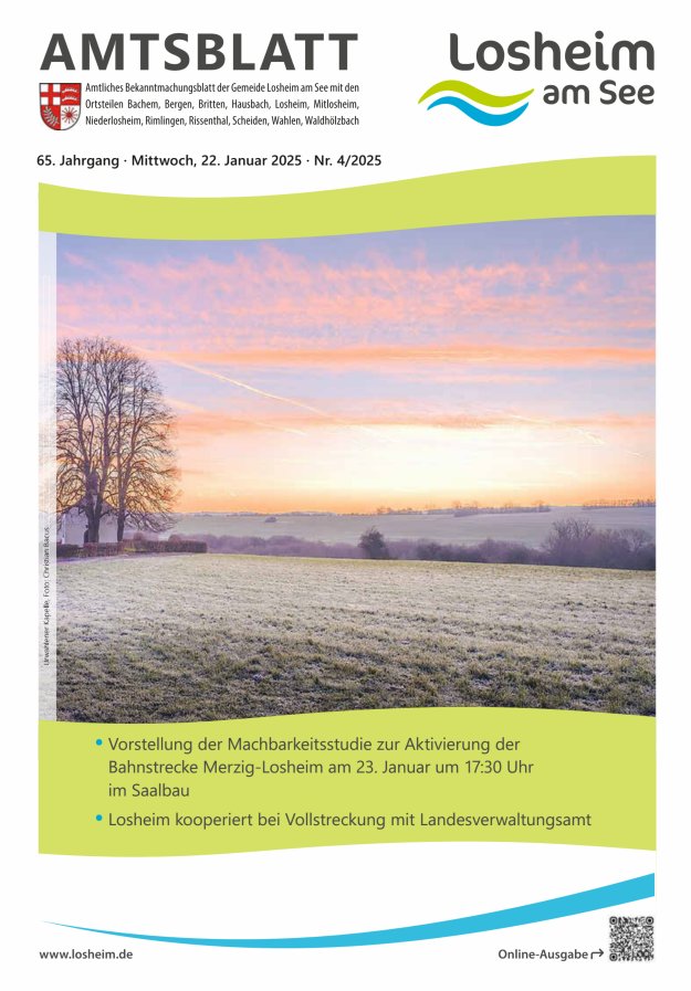 Amtliches Bekanntmachungsblatt der Gemeinde Losheim am See Titelblatt 04/2025