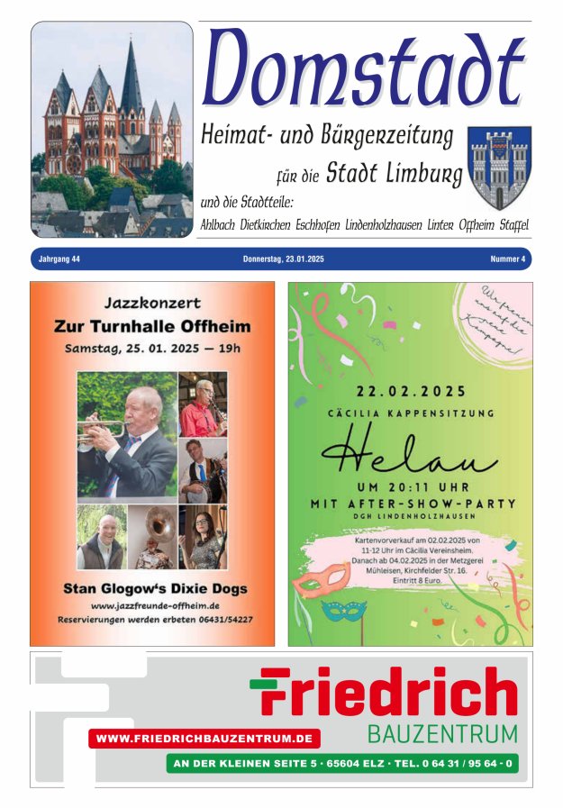 Domstadt - Heimat- und Bürgerzeitung für die Stadt Limburg Titelblatt 04/2025