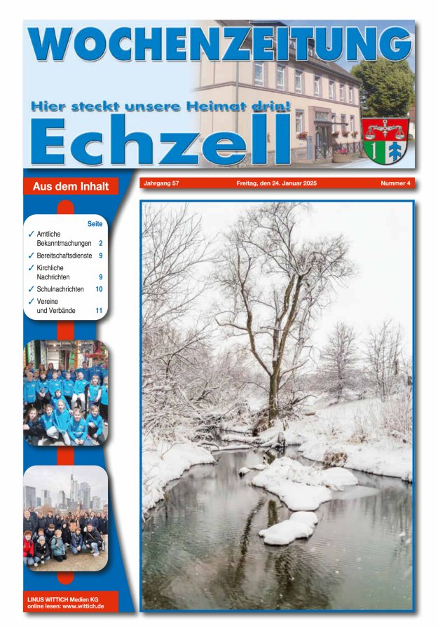 Wochenzeitung für die Gemeinde Echzell Titelblatt 04/2025