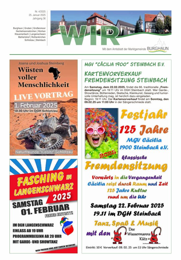 WIR - mit Amtsblatt der Marktgemeinde Burghaun Titelblatt 04/2025