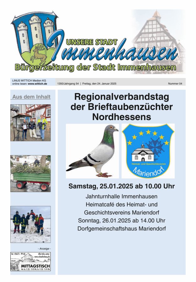 Unsere Stadt Immenhausen Titelblatt 04/2025