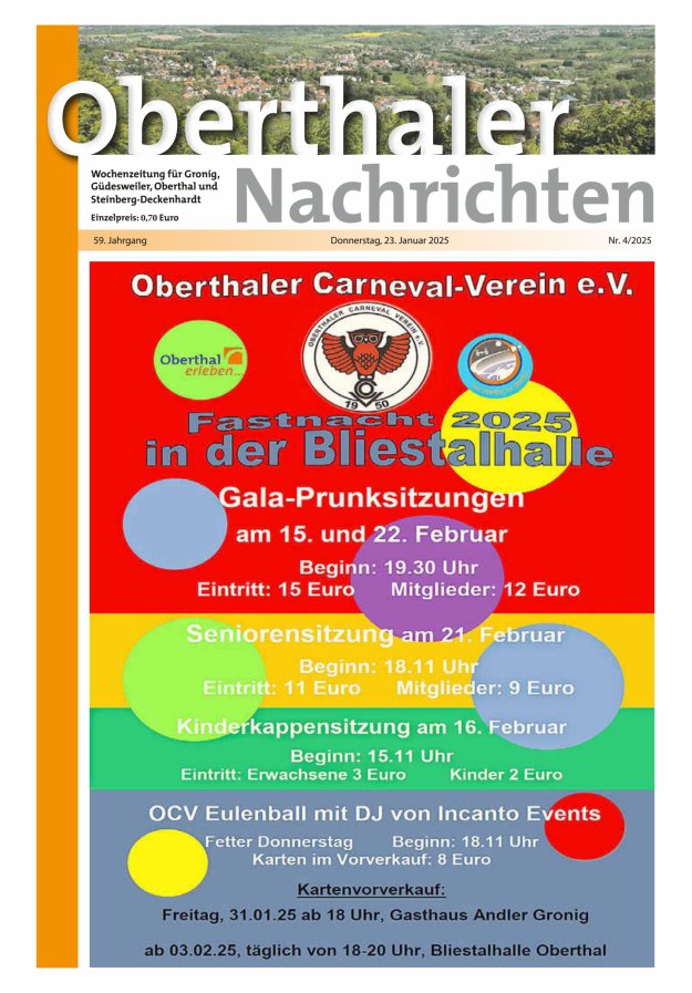 Oberthaler Nachrichten Titelblatt 04/2025