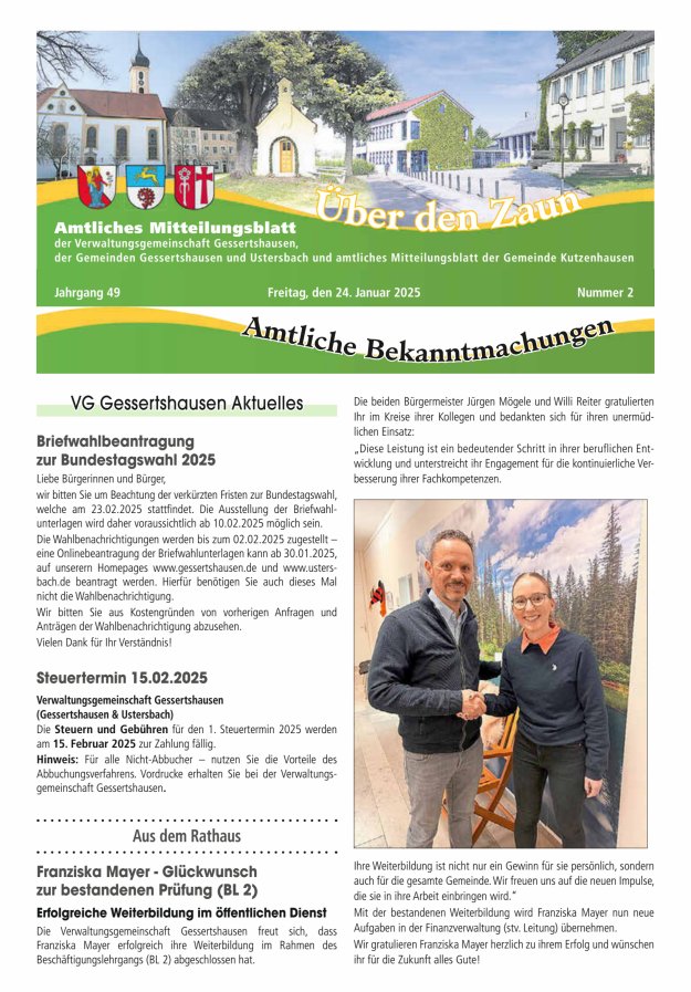 Über den Zaun Titelblatt 02/2025