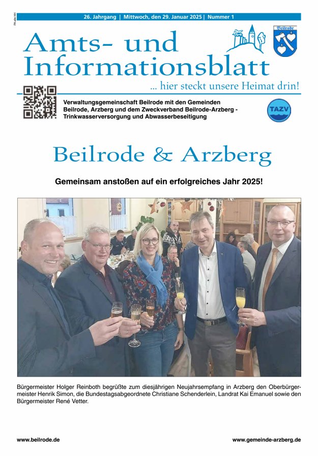 Amts- und Informationsblatt der Verwaltungsgemeinschaft Beilrode Titelblatt 01/2025