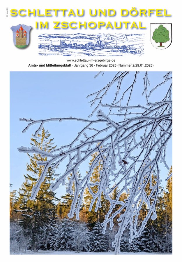 Schlettau und Dörfel im Zschopautal – Amts- und Mitteilungsblatt Titelblatt 02/2025