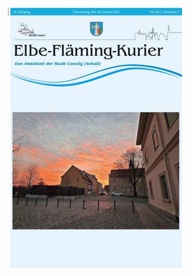 Elbe-Fläming-Kurier Das Amtsblatt der Stadt Coswig (Anhalt) Titelblatt 03/2025