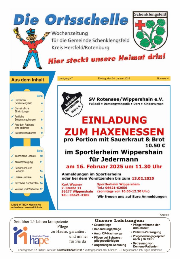 Die Ortsschelle Titelblatt 04/2025