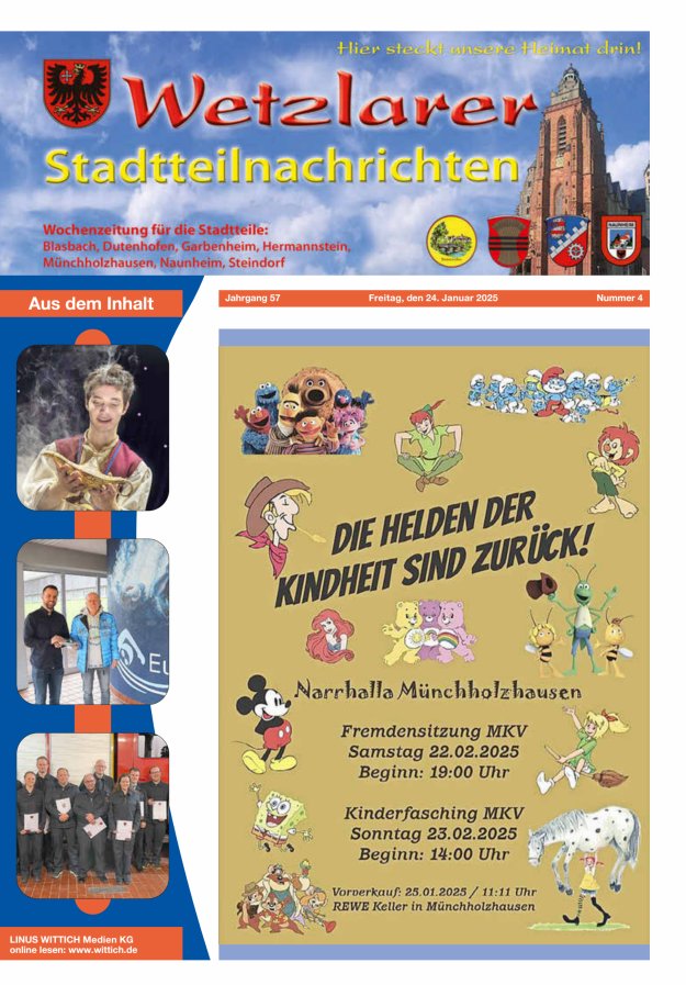 Wetzlarer Stadtteilnachrichten Titelblatt 04/2025