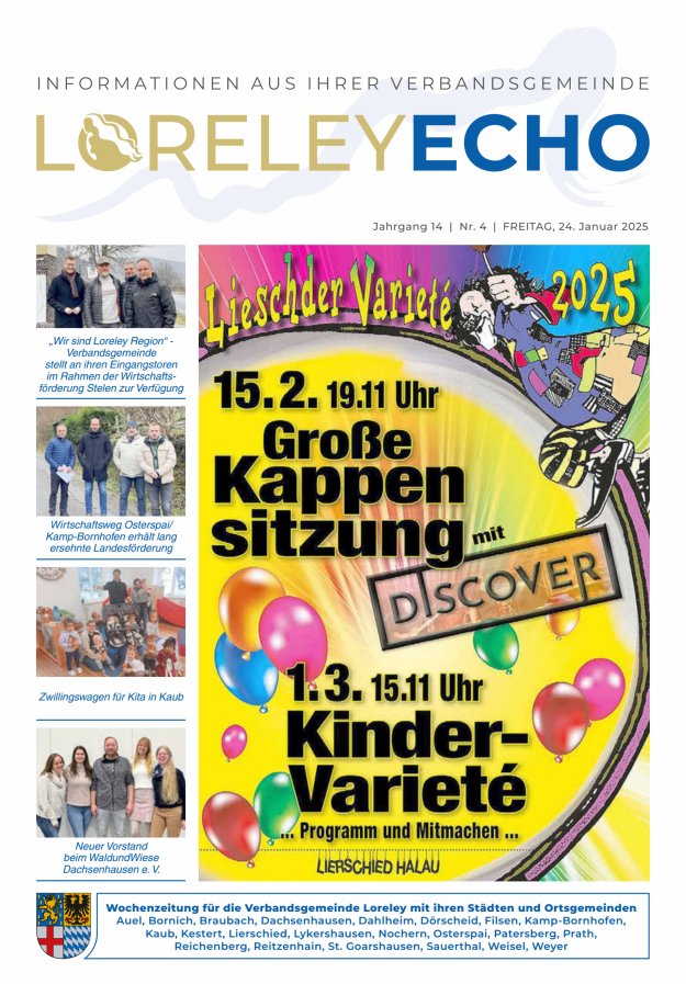 Loreley-Echo - Mitteilungsblatt der Verbandsgemeinde Loreley Titelblatt 04/2025