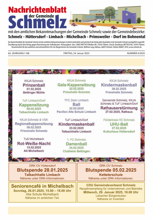 Nachrichtenblatt Schmelz Titelblatt 04/2025