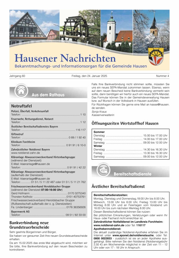 Hausener Nachrichten Titelblatt 04/2025
