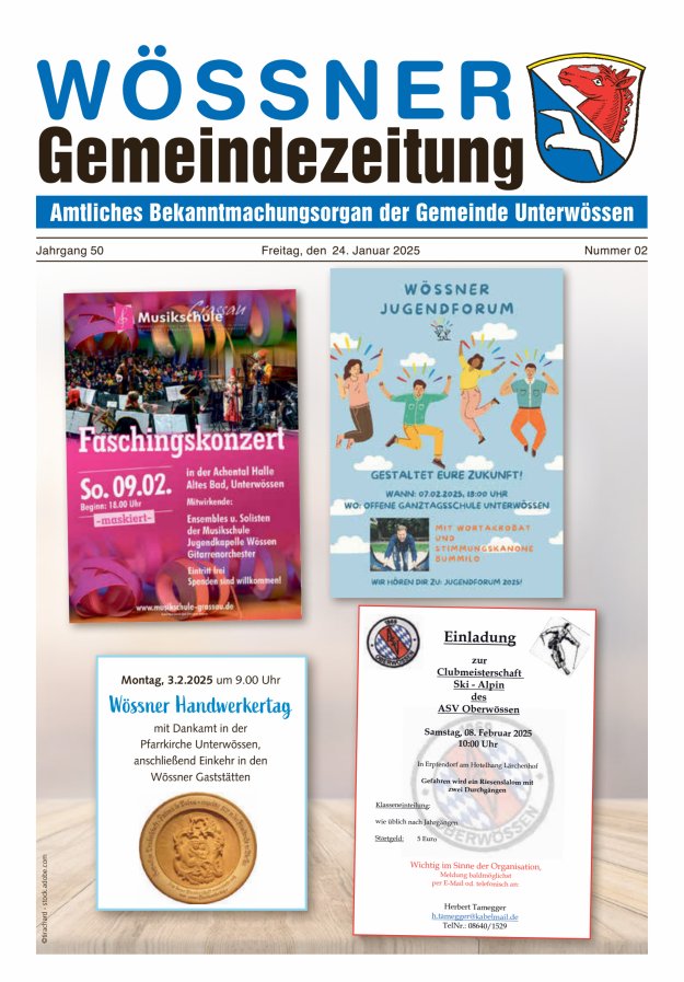 Wössner Gemeindezeitung Amtliches Bekanntmachungsorgan der Gemeinde Unterwössen Titelblatt 02/2025