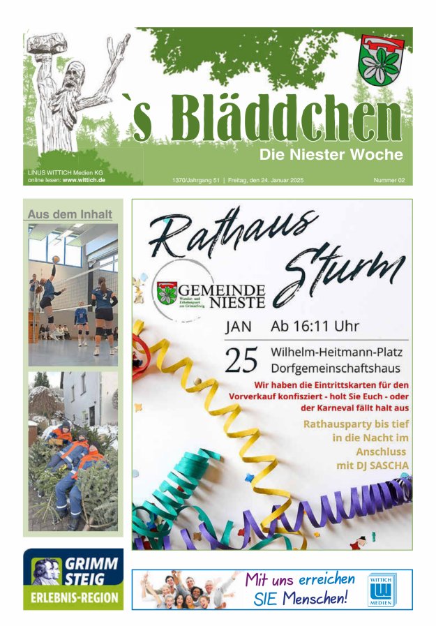 Niester Woche Titelblatt 02/2025