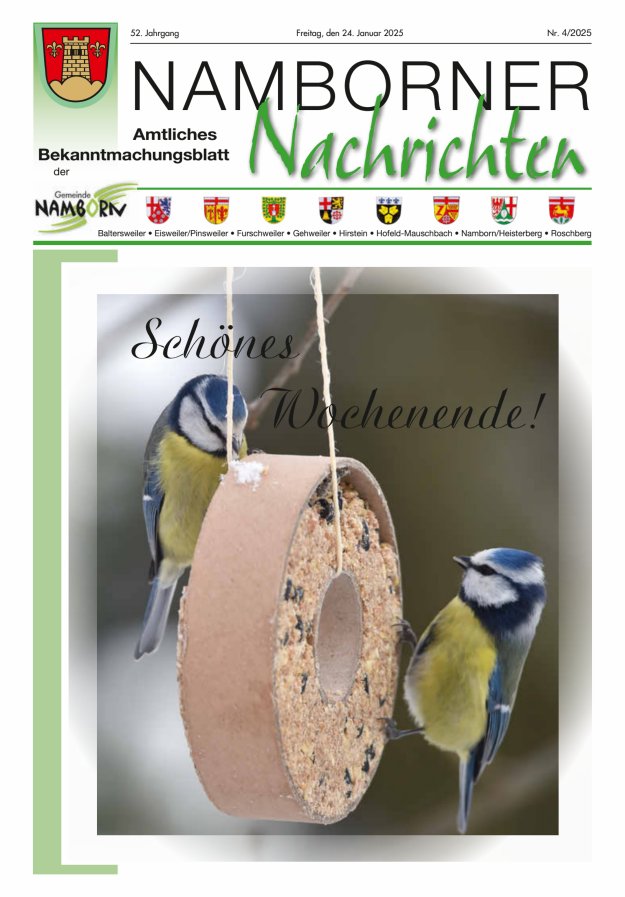 Namborner Nachrichten Titelblatt 04/2025