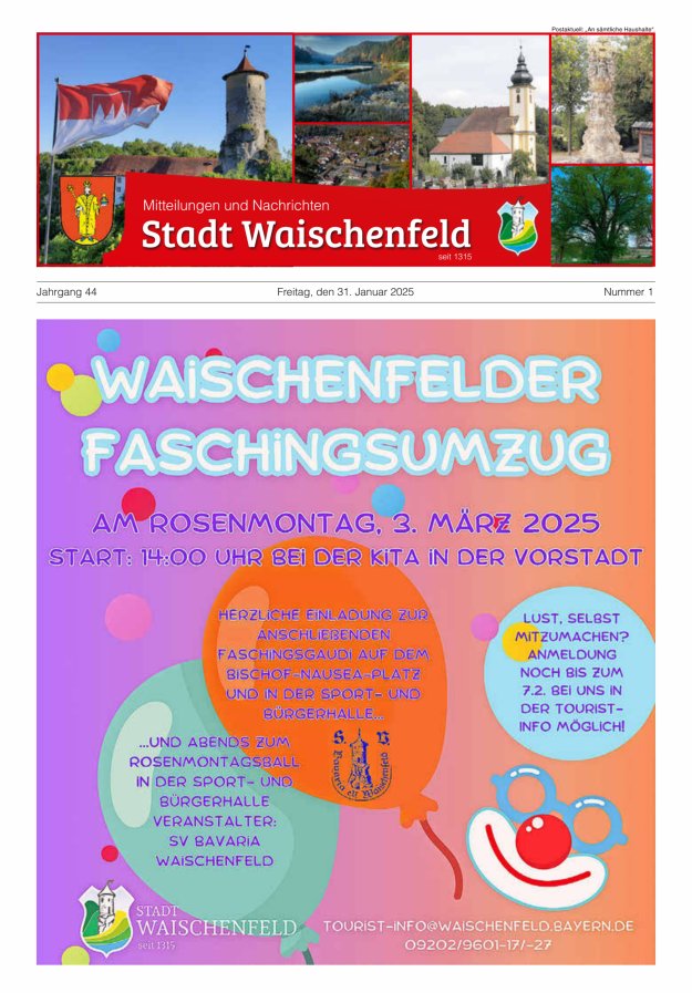 Stadt Waischenfeld - Mitteilungen und andere Nachrichten Titelblatt 01/2025