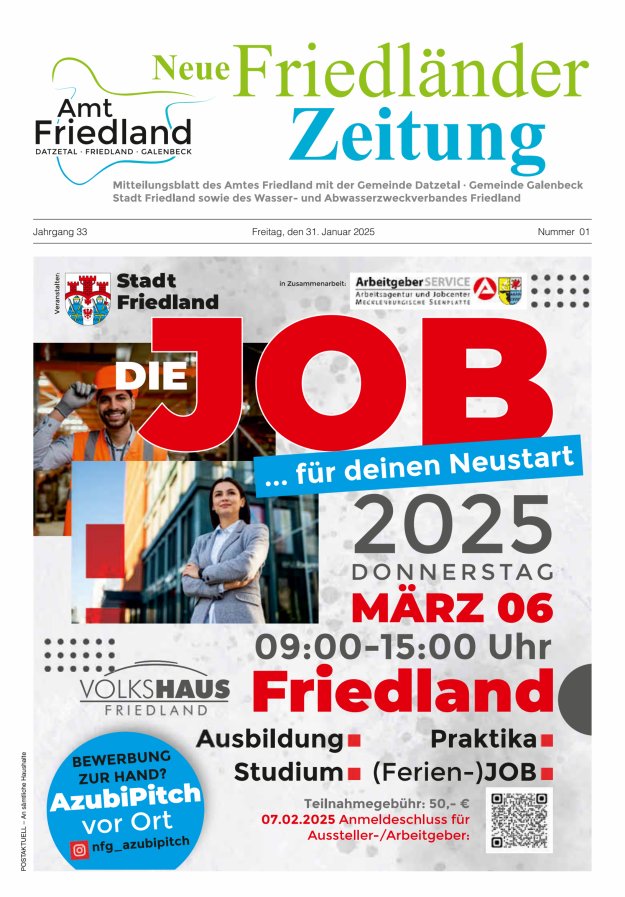 Neue Friedländer Zeitung Titelblatt 01/2025