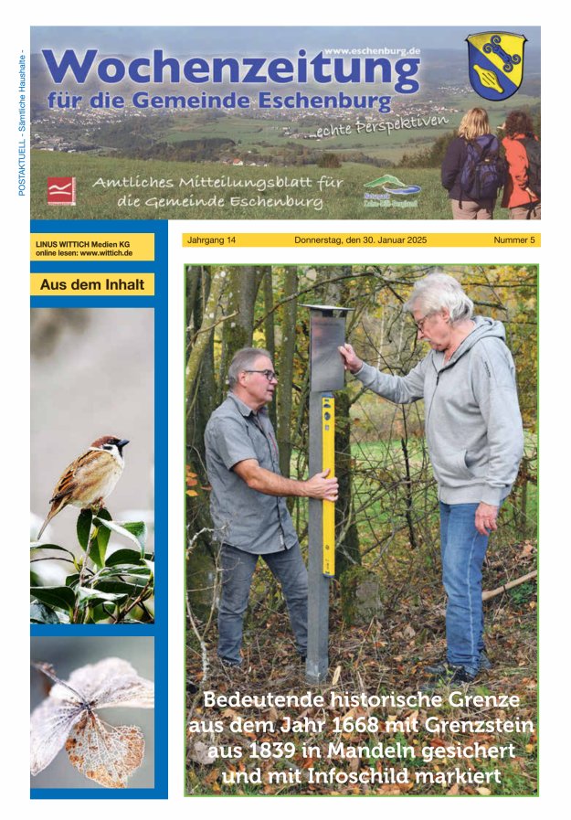 Wochenzeitung für die Gemeinde Eschenburg Titelblatt 05/2025