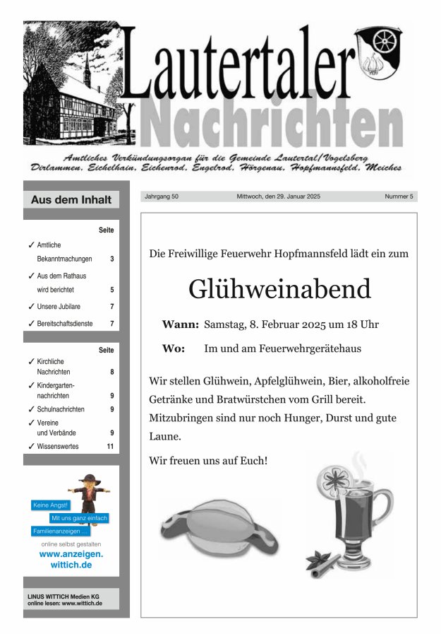 Lautertaler Nachrichten Titelblatt 05/2025