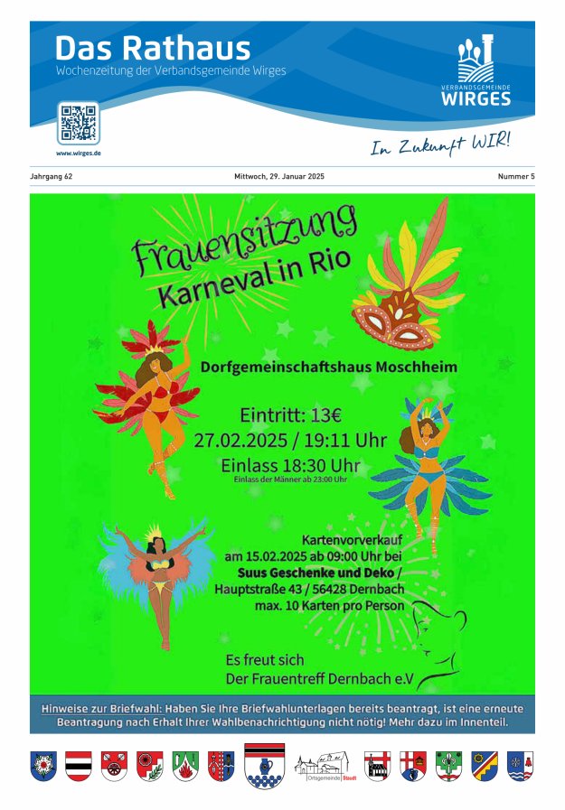 Das Rathaus - Informationen für die Bürger in der VG Wirges Titelblatt 05/2025