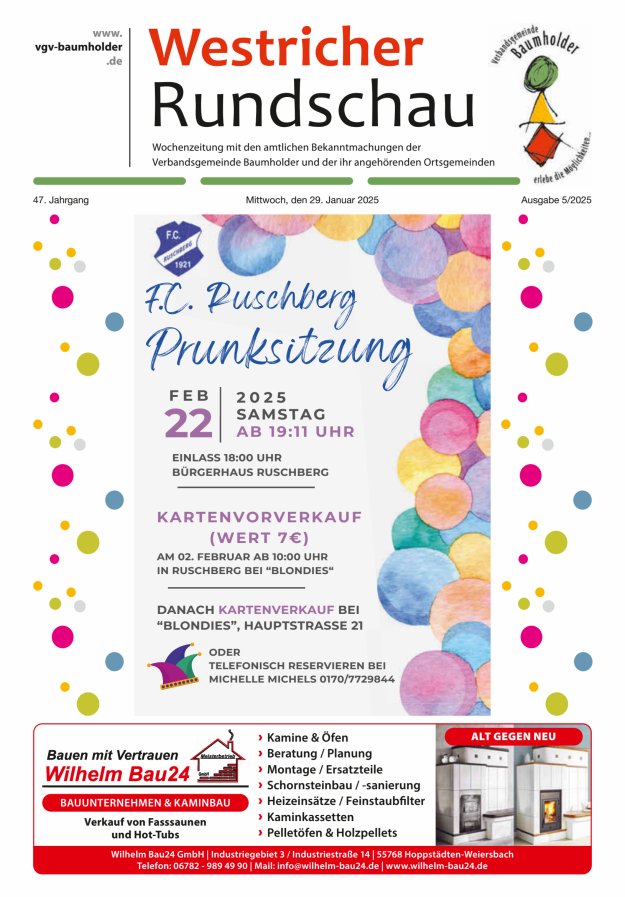 Westricher Rundschau VG Baumholder Titelblatt 05/2025