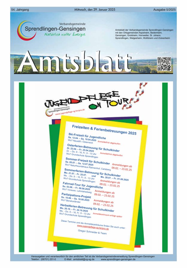 Amtsblatt VG Sprendlingen-Gensingen Titelblatt 05/2025