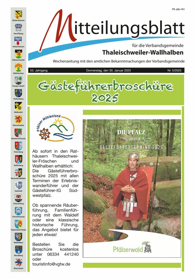Mitteilungsblatt VG Thaleischweiler-Wallhalben Titelblatt 05/2025