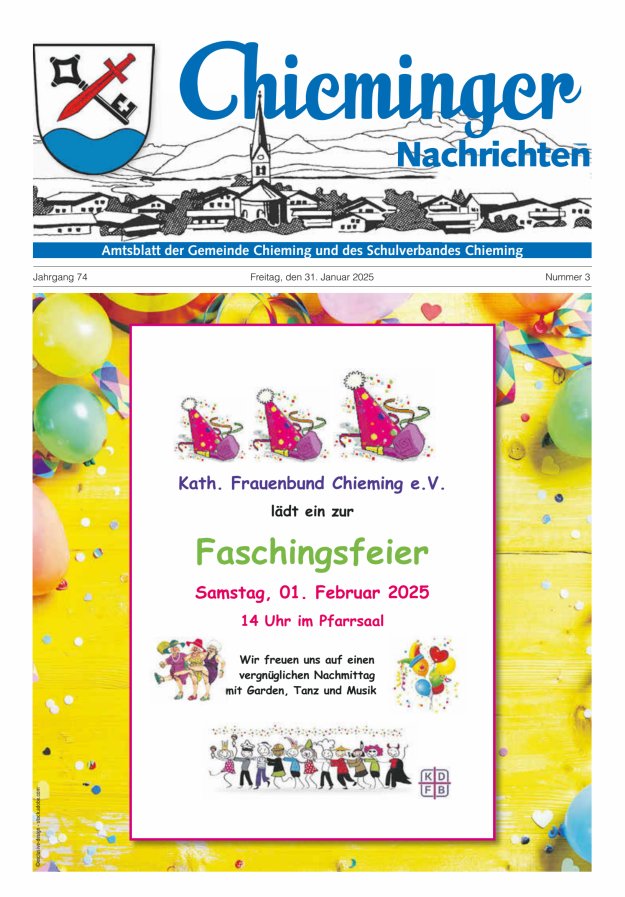 Chieminger Nachrichten Titelblatt 03/2025