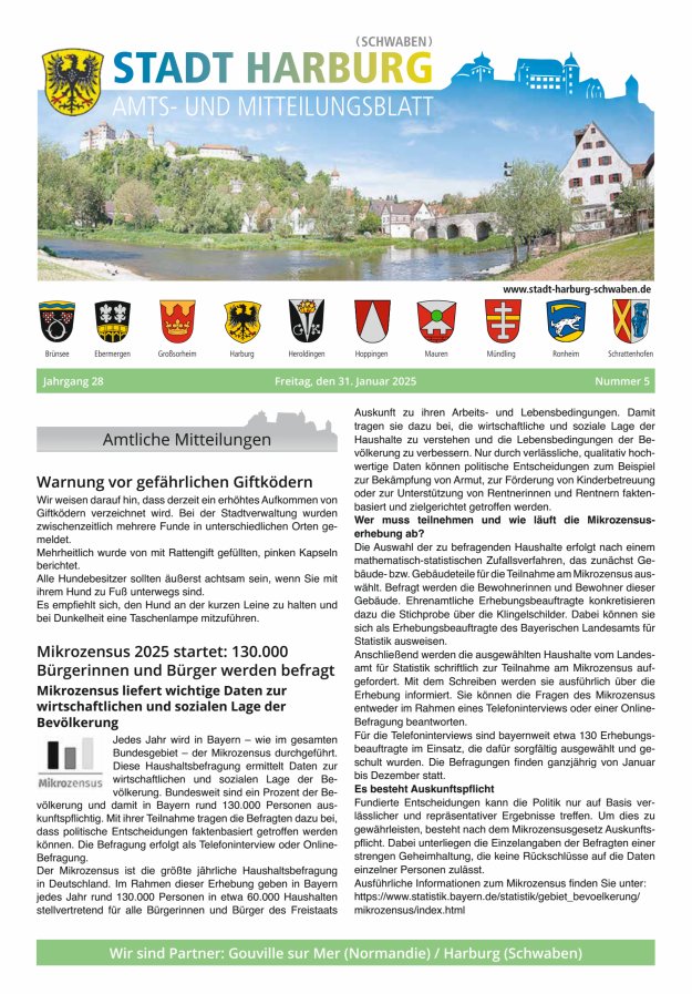 Amts- und Mitteilungsblatt der Stadt Harburg Titelblatt 05/2025