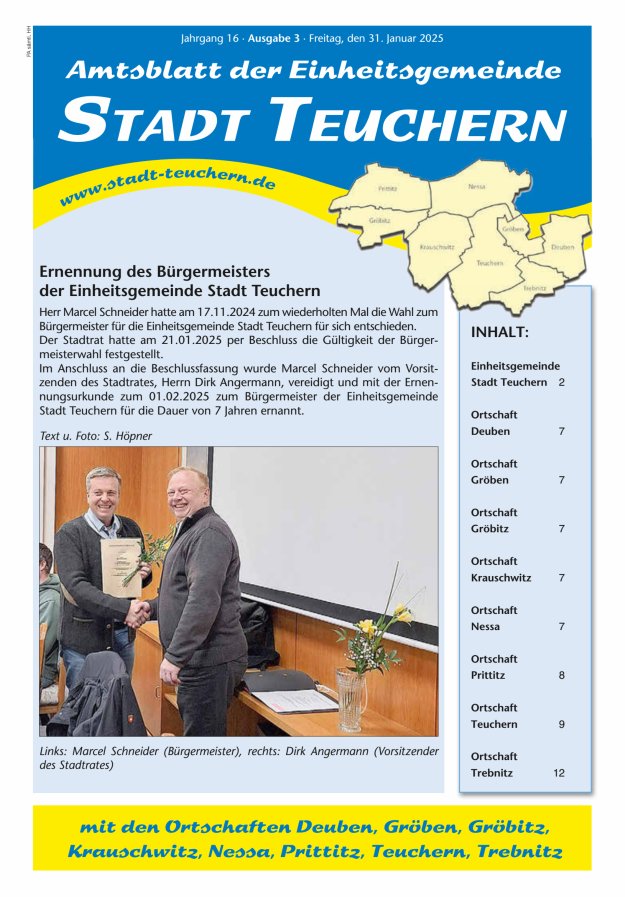 Amtsblatt der Einheitsgemeinde Stadt Teuchern Titelblatt 03/2025