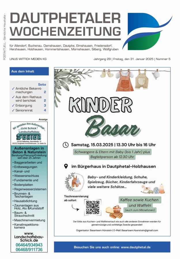 Dautphetaler Wochenzeitung Titelblatt 05/2025