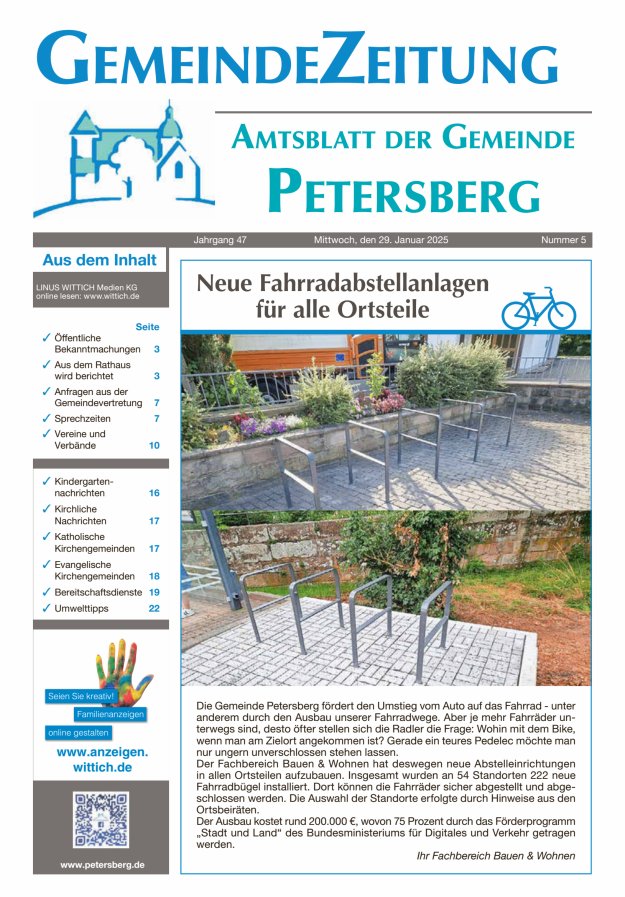 Amtsblatt Blickpunkt Petersberg Titelblatt 05/2025