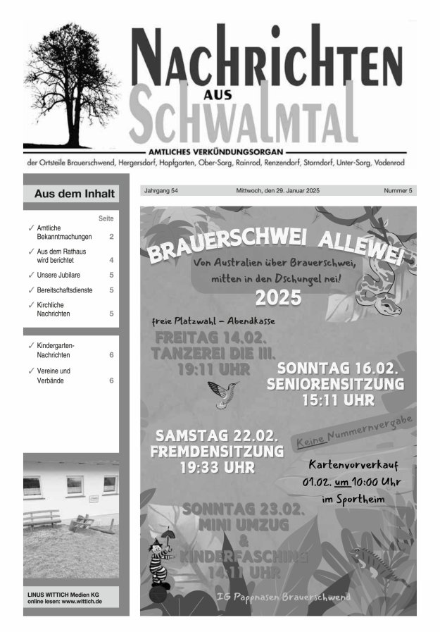 Nachrichten aus Schwalmtal Titelblatt 05/2025