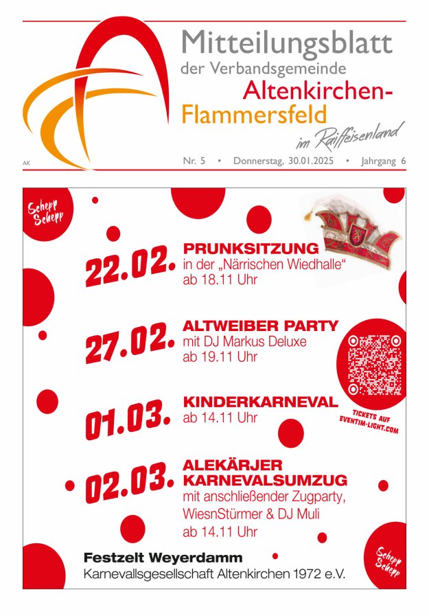 Mitteilungsblatt Verbandsgemeinde Altenkirchen-Flammersfeld Titelblatt 05/2025